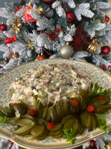 Новогодний новый зимний салат и его оформление - Шаг 2