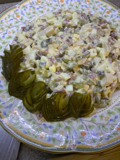 Новогодний новый зимний салат и его оформление - Шаг 6