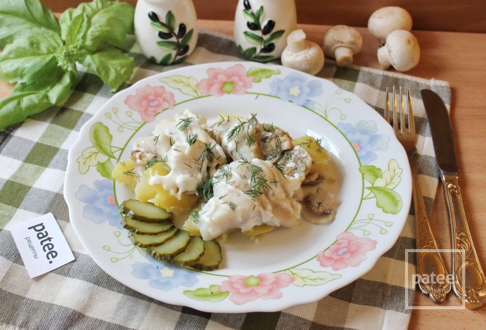 Филе судака с грибами в духовке - Шаг 11