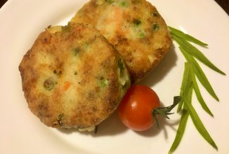 Овощные котлеты с зелёным горошком, без яиц.