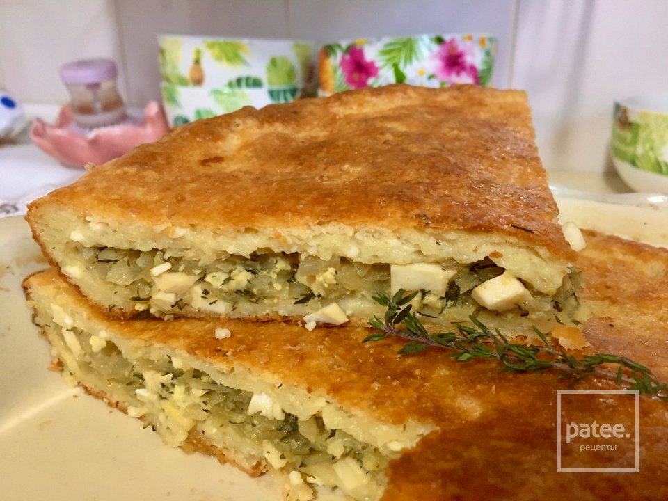 Пирог с капустой и тестом из творога. - Шаг 6