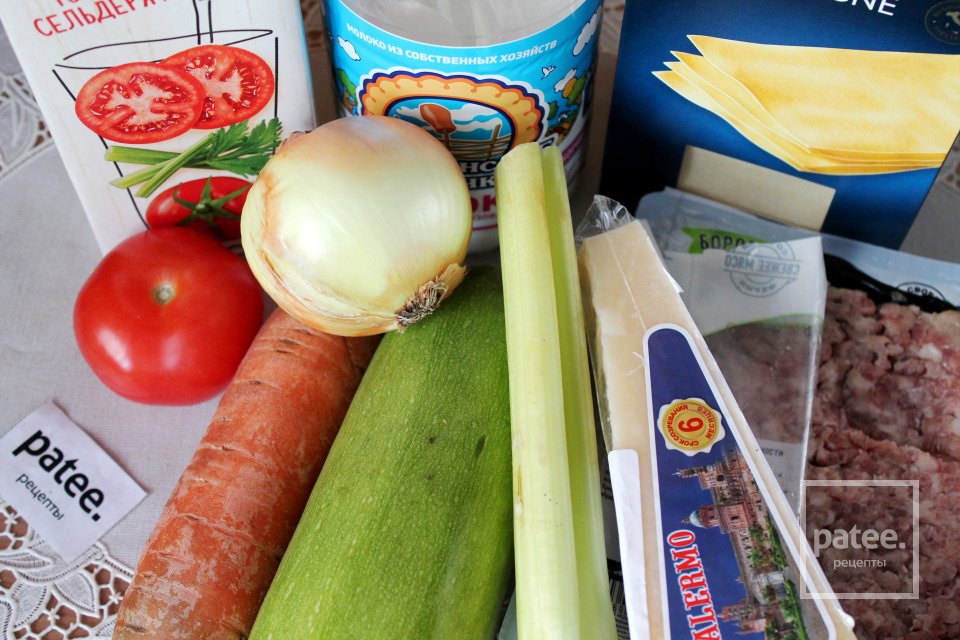 Лазанья с мясным фаршем и овощами - Шаг 1