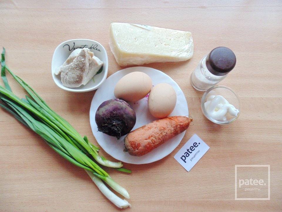 Салат "Адмирал" со свининой и свеклой - Шаг 1