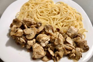 Куриное филе, жареное с грибами