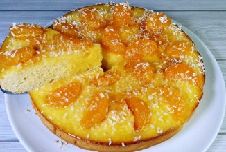 Заливной пирог с мандаринами