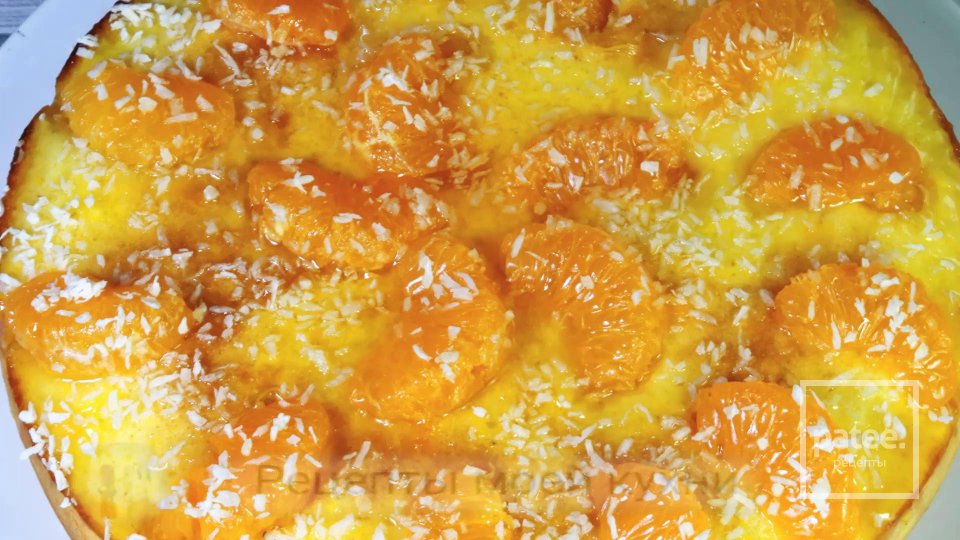 Заливной пирог с мандаринами - Шаг 13