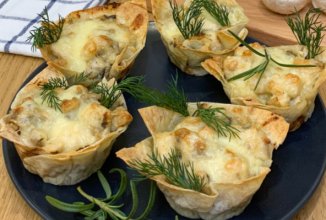 Жюльен в тарталетках из лаваша