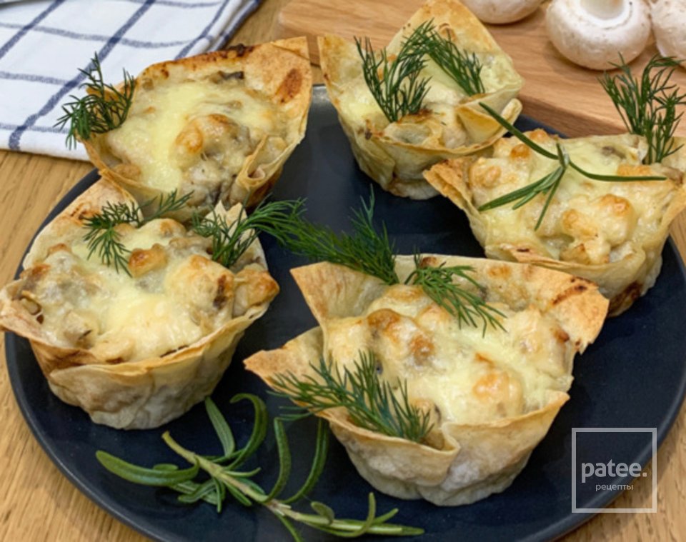 Жюльен в тарталетках из лаваша - Шаг 4