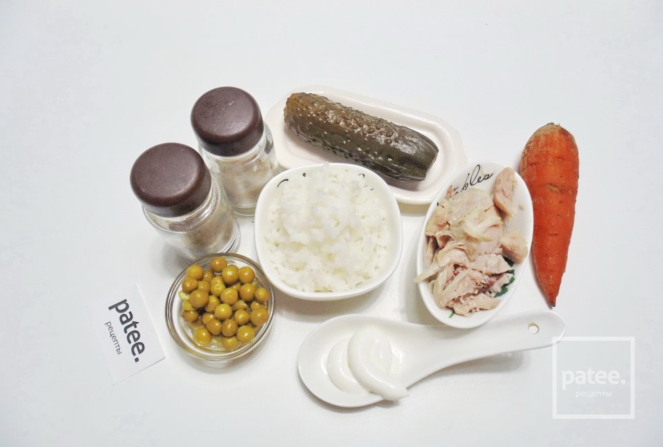 Салат с отварной курицей и рисом - Шаг 1