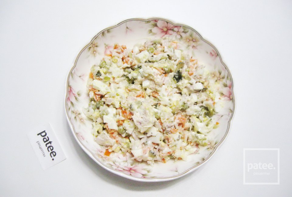 Салат с отварной курицей и рисом - Шаг 10