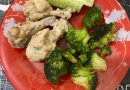Курица в йогурте с чесноком и брокколи