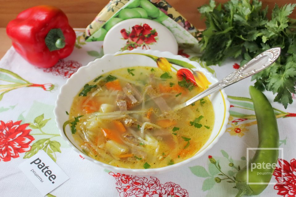 Овощной суп с языком - Шаг 12