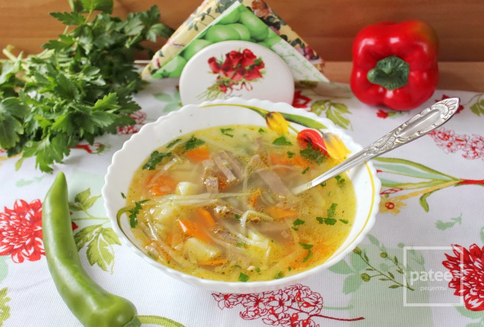 Овощной суп с языком - Шаг 13