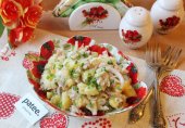 Салат с курицей и квашеной капустой