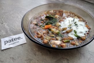 Суп с чечевицей на курином бульоне