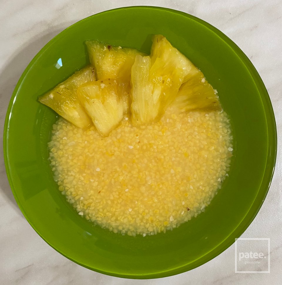 Кукурузная каша 🥣 с ананасом 🍍 на завтрак - Шаг 3