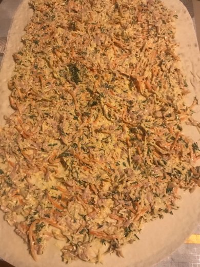 Рулет из лаваша с сыром, ветчинной и корейской морковью - Шаг 1