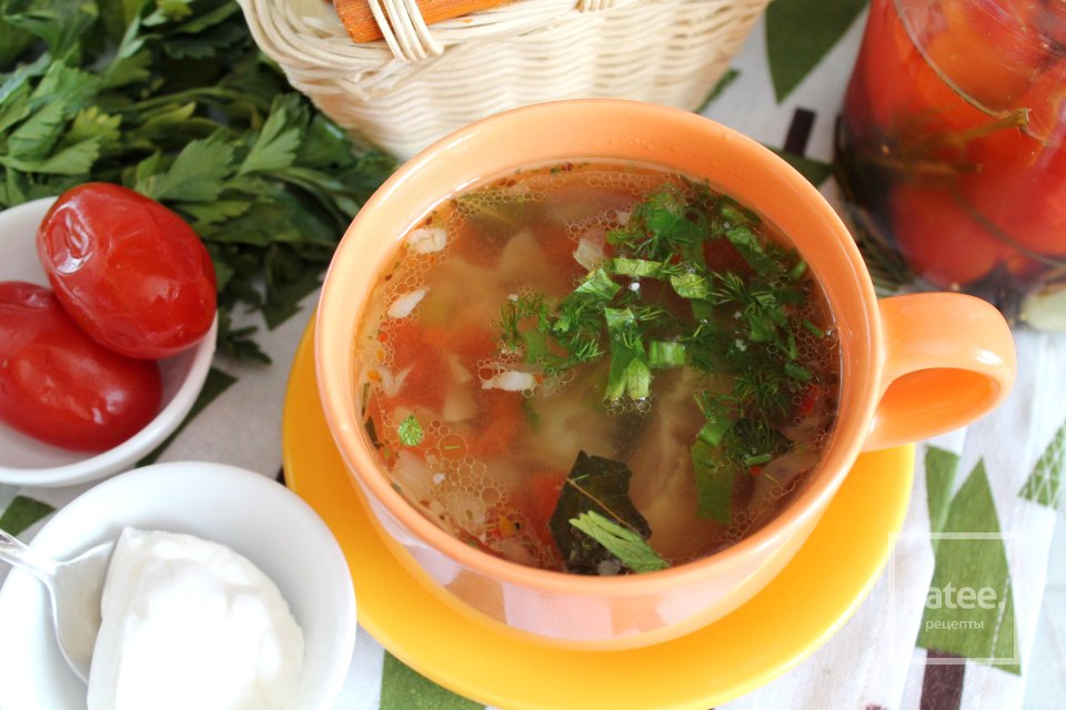 Щи с бараниной и маринованными помидорами - Шаг 13