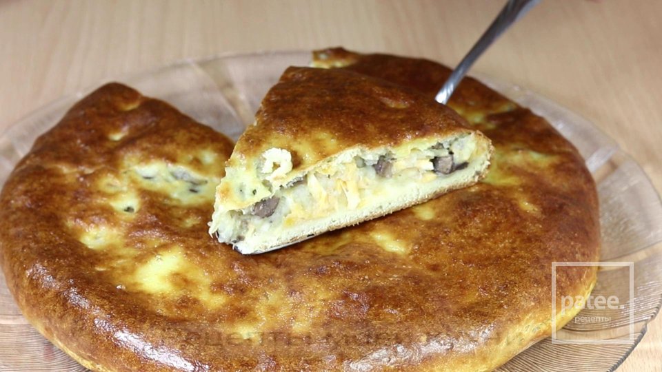 Пирог с картошкой и грибами на кефире - Шаг 13