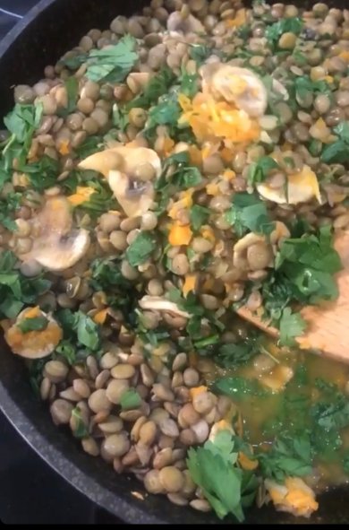 Чечевица с грибами - Шаг 1