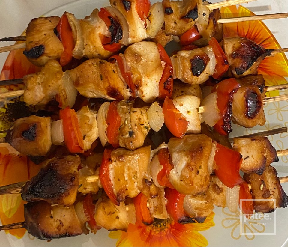 Куриные шашлычки с овощами в духовке - Шаг 6