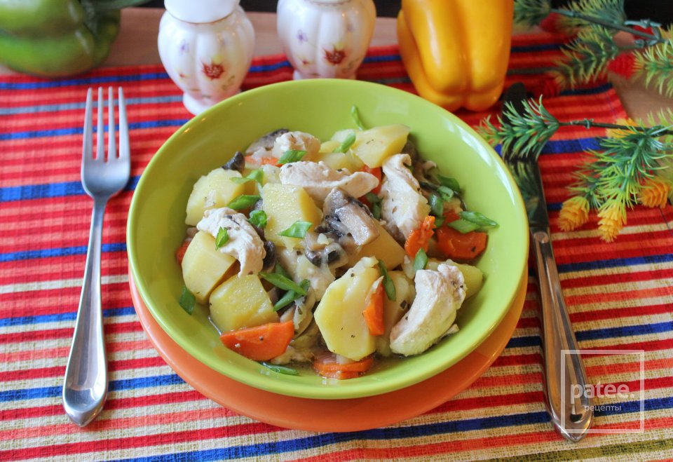 Куриное филе с шампиньонами и картофелем - Шаг 12