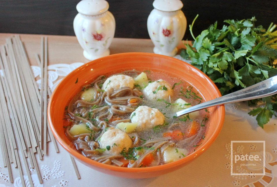 Суп с фрикадельками и гречневой лапшой - Шаг 12