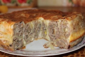 Запеканка из лаваша с фаршем.