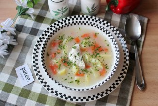 Овсяный суп с куриным филе