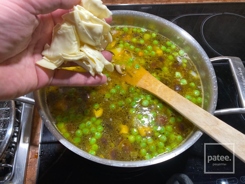 Сливочный суп с Горошком и грибами Шиитаке - Шаг 13