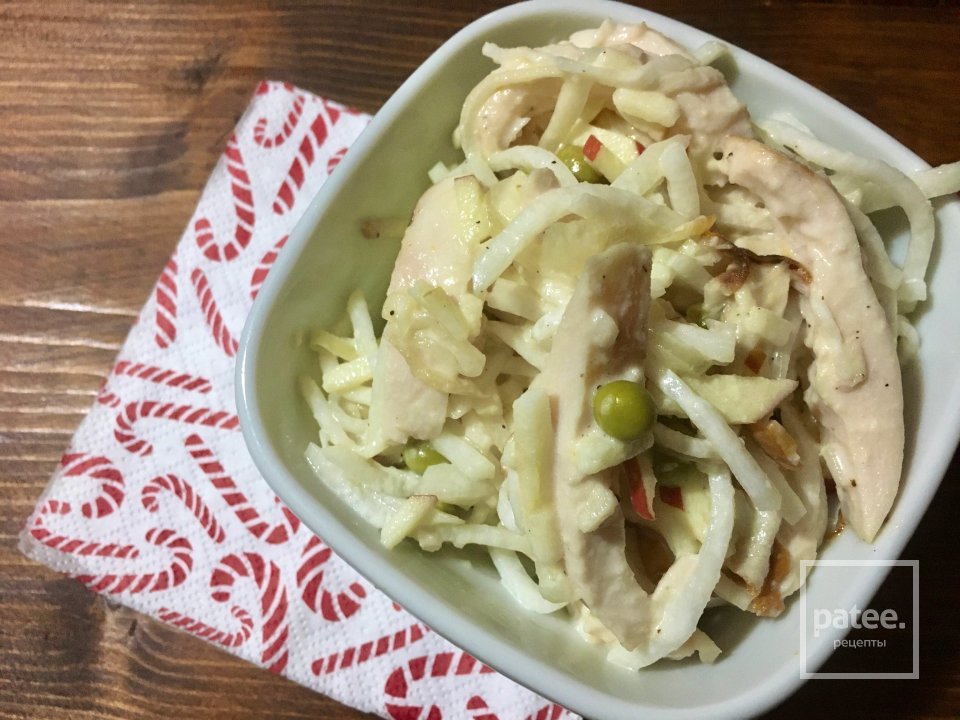 Салат с дайконом и копчёной курицей. - Шаг 7