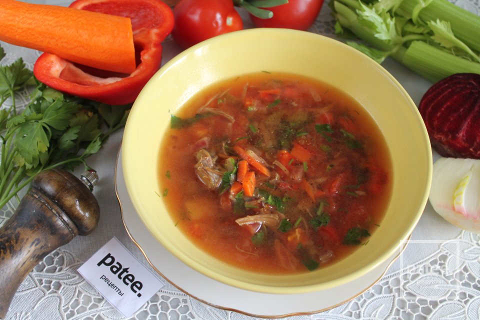 Борщ с говядиной на косточке и сельдереем - Шаг 19