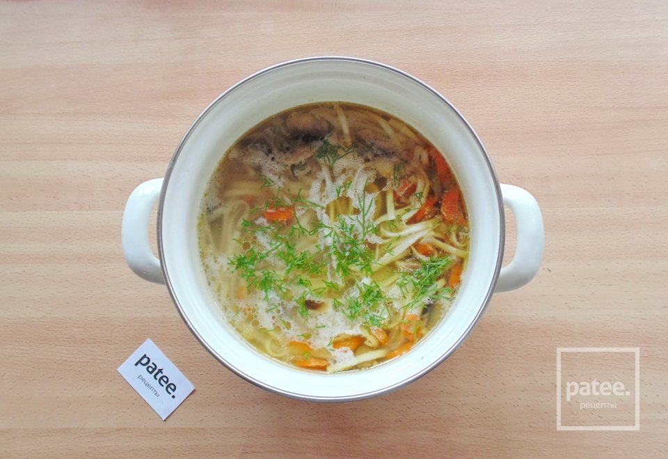 Суп с шампиньонами и лапшой удон - Шаг 10