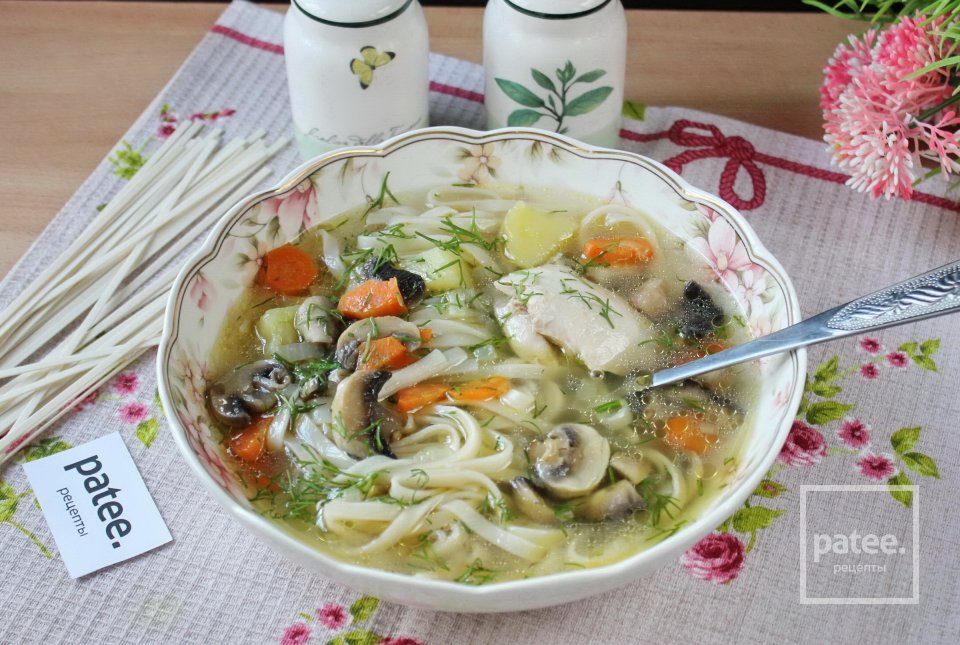 Суп с шампиньонами и лапшой удон - Шаг 11