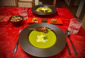 Крем-суп из зелёного горошка с зеленью