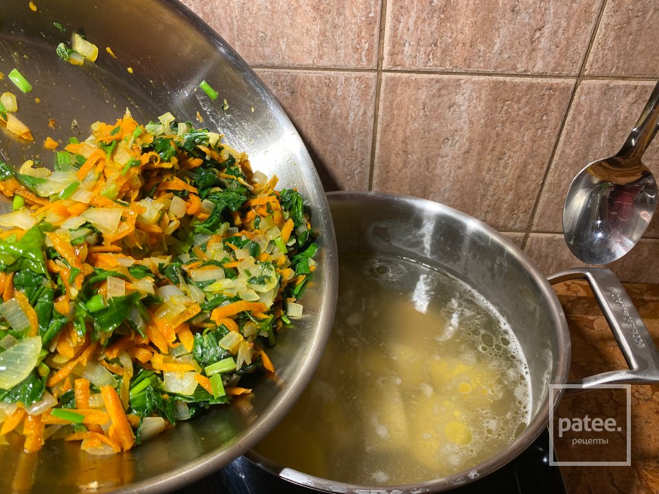 Крем-суп из зелёного горошка с зеленью - Шаг 8