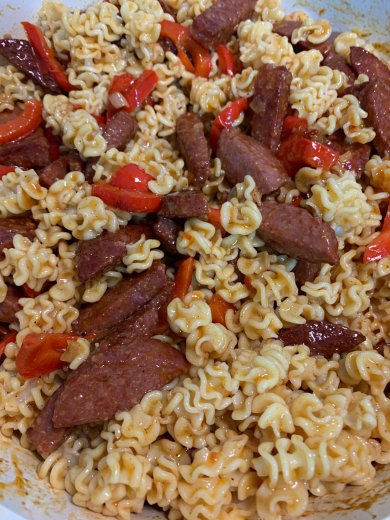 Жареная колбаса с макаронами за 20 минут - Шаг 4
