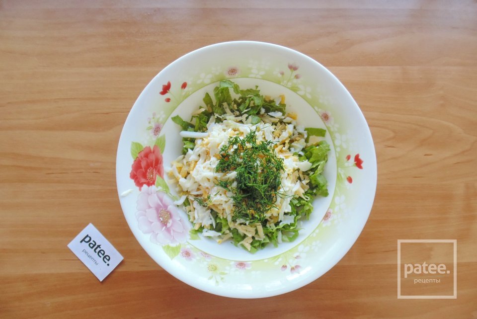 Салат с молодой пекинской капустой и сыром - Шаг 5