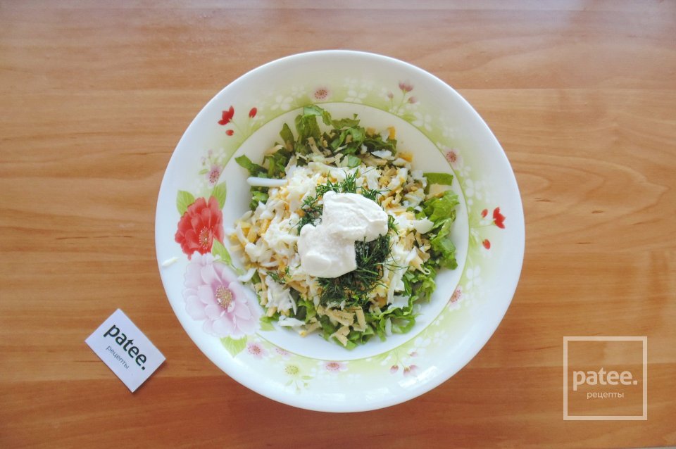 Салат с молодой пекинской капустой и сыром - Шаг 7