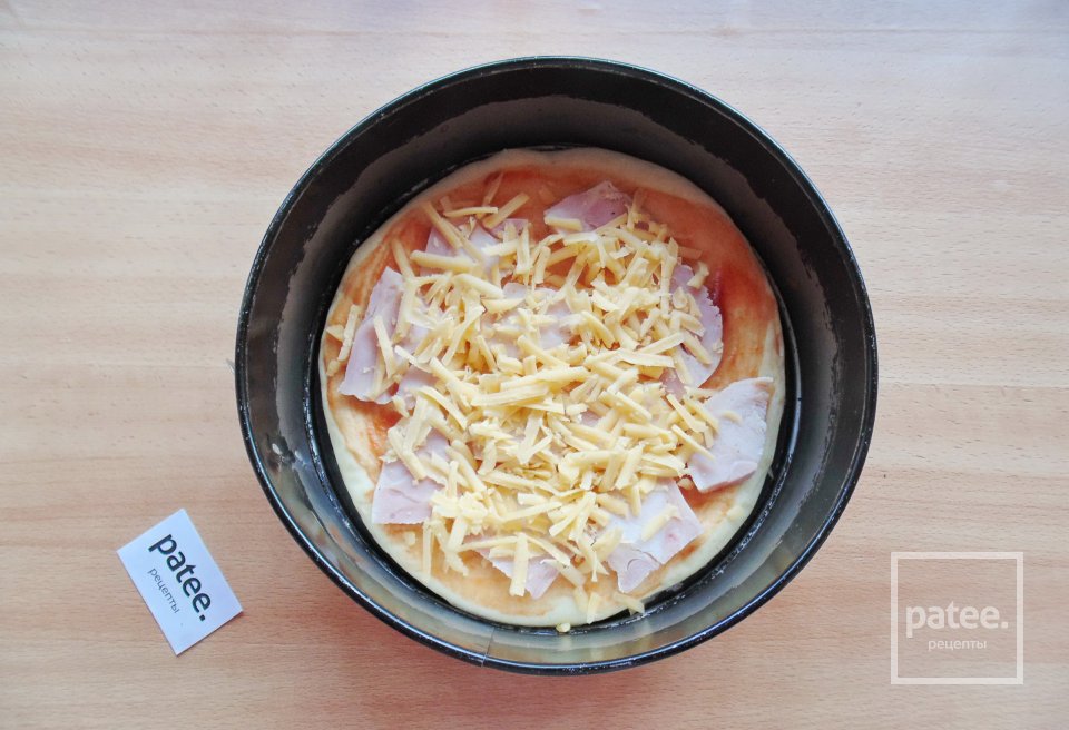 Пицца с ветчиной и двумя видами сыра - Шаг 4
