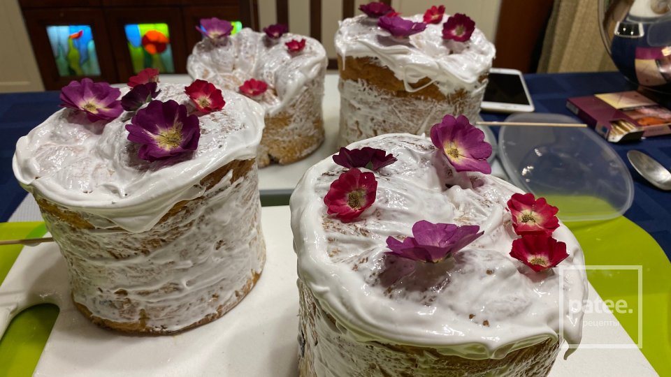 Кулич с цветами и фруктовой икрой - Шаг 9