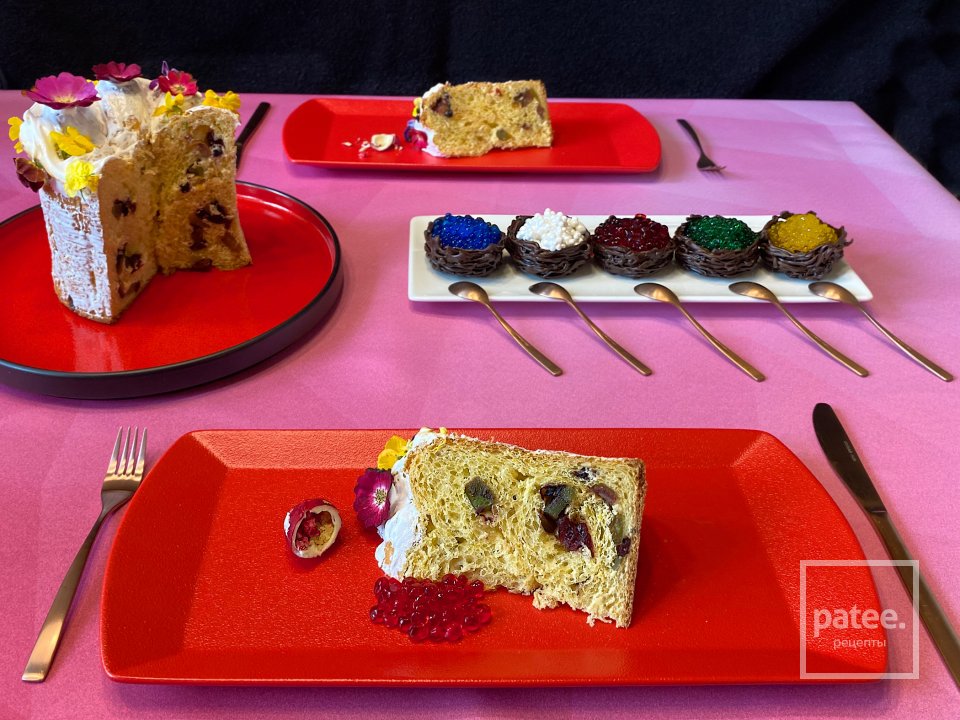 Кулич с цветами и фруктовой икрой - Шаг 14