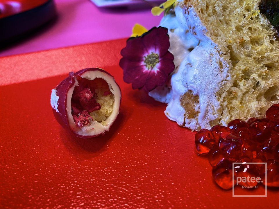 Кулич с цветами и фруктовой икрой - Шаг 17