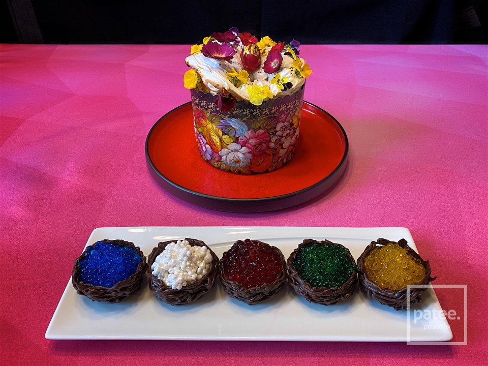 Кулич с цветами и фруктовой икрой - Шаг 19