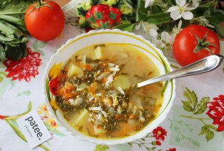 Суп из щавеля с помидором