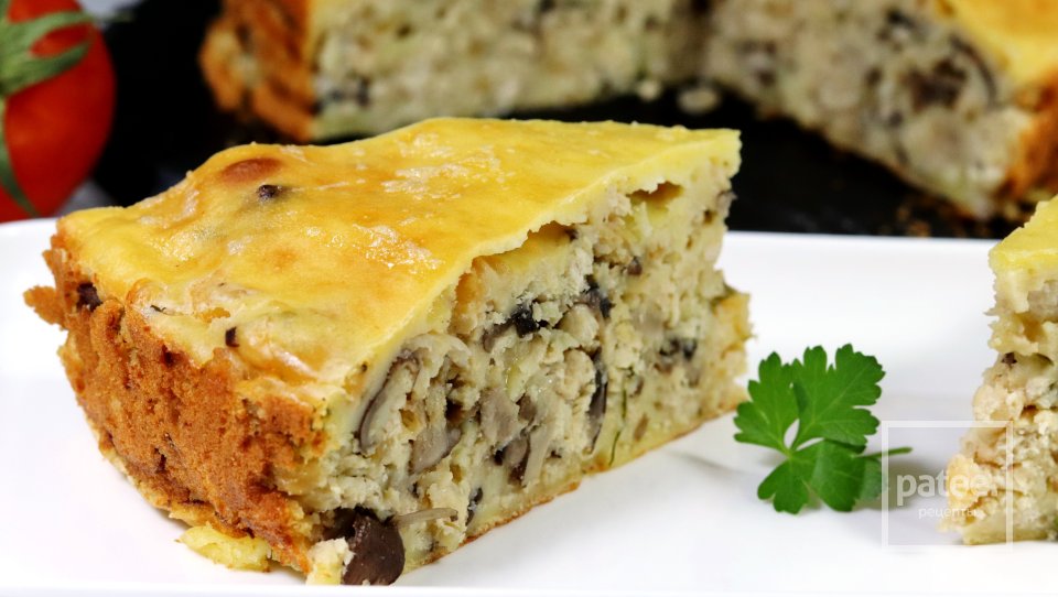 Заливной пирог с курицей и грибами - Шаг 15