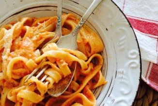 Феттучине в томатно-сливочном соусе 🍅