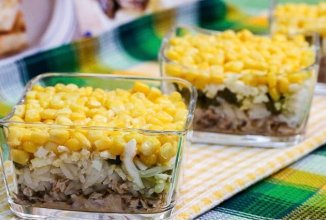 Слоеный салат с сайрой 🥗