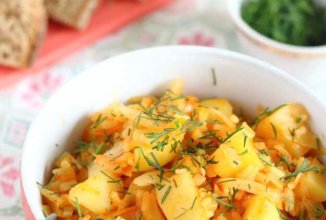 Тушеная картошка с капустой и рисом в мультиварке 🥔