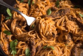 Бефстроганов со спагетти 🍝